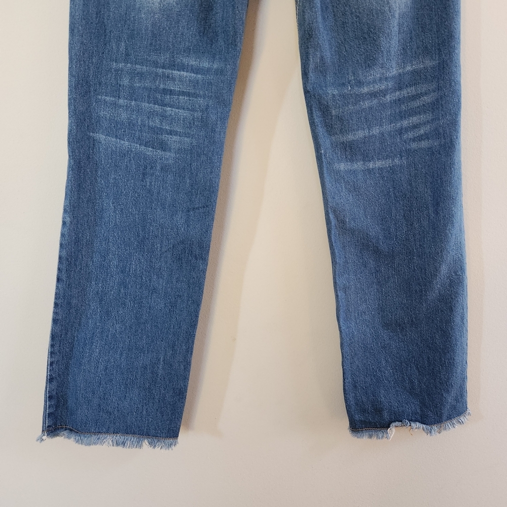 POL Patchwork Raw Hem Blue Jeans - image 8